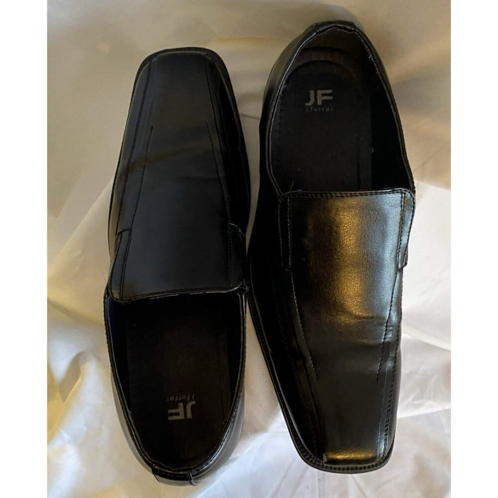 J. Ferrar Men's Sz 10 Black Leather Loafer Dress Shoes